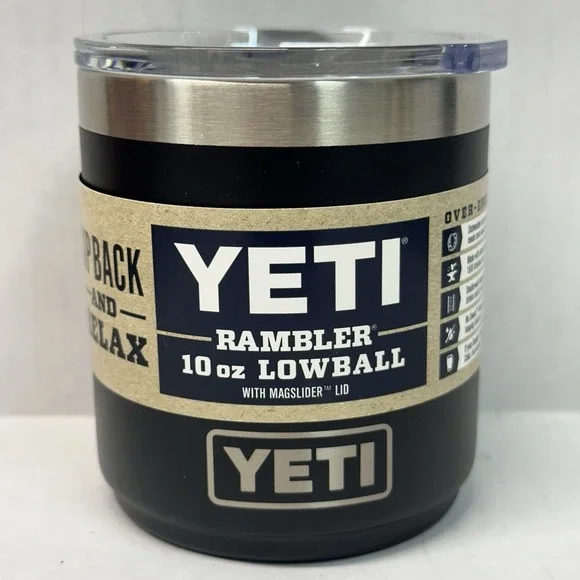 Yeti Rambler 10oz Lowball 2.0 Color: Black Missing Magslider Lid (NEW) - Picture 1 of 3